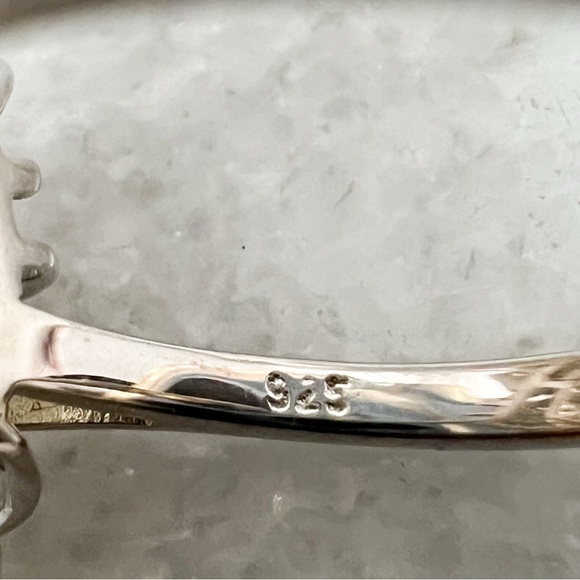 BrazilianCitrine White Zircon LARGE Sterling Silver Sunburst Statement Ring - Picture 9 of 11